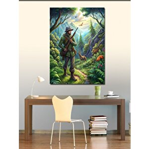Kanvas Tablo Ormanda Keşif Yapan İnsan 70x100 cm