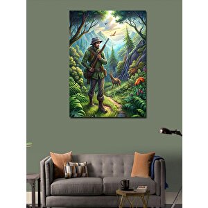 Kanvas Tablo Ormanda Keşif Yapan İnsan 70x100 cm