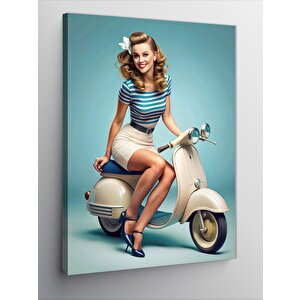 Kanvas Tablo Vespa Kızı 50x70 cm