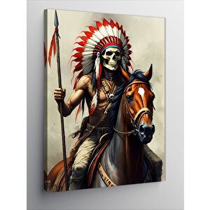 Kanvas Tablo Kızılderili Şefi At Üzerinde 70x100 cm