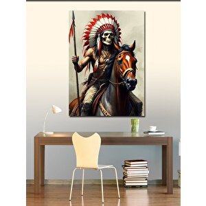 Kanvas Tablo Kızılderili Şefi At Üzerinde 70x100 cm