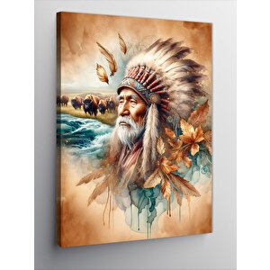 Kanvas Tablo Kızılderili Şef 50x70 cm