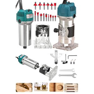 4400 Watt Profesyonel Formika Traşlama Freze Makinası Ve Uçları 6 Mm Pens 2 Yıl Garantili