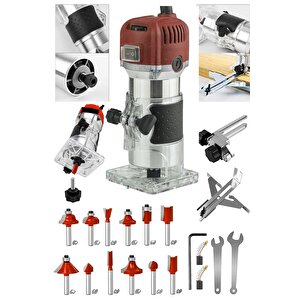Moonshop 4400 Watt Profesyonel Formika Traşlama Freze Makinası Ve Uçları 6 Mm Pens 2 Yıl Garantili
