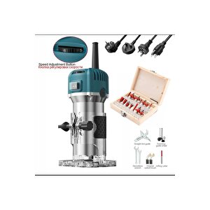 Moonshop 4400 Watt Profesyonel Formika Traşlama Freze Makinası Ve Uçları 6 Mm Pens 2 Yıl Garantili