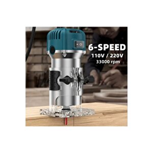Moonshop 4400 Watt Profesyonel Formika Traşlama Freze Makinası Ve Uçları 6 Mm Pens 2 Yıl Garantili