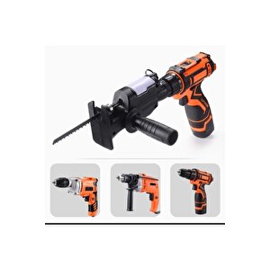 Matkap İçin Şarjlı Ve  Elektrikli Matkap Pistonlu Jig Testere Aparatı Ağaç Metal Işleme Adaptör