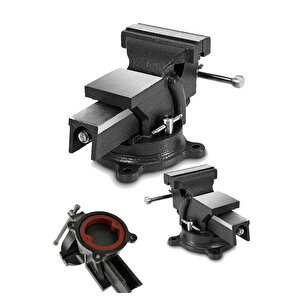 Alman Modeli Pro 80 Mm  360" Dönerli Taban Dövme Çelik Sabit Tezgah Masa Mengenesi