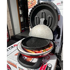 Erato Taşfırınım Ponza Taşlı Elektrikli Pizza Lahmacun Makinesi Antrasit