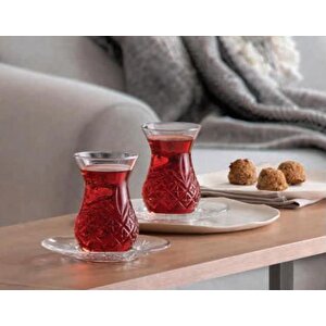 Timeless Kesme Kristal Çay Bardağı Seti Takımı - 12 Parça Çay Seti 96992