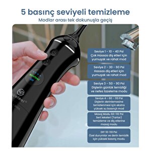 Npo Nicefeel Fc1596 Taşınabilir,Şarjlı,Masajlı,Diş Teli Protez Bakım Profesyonel Ağız Duşu Siyah