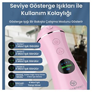 Npo Nicefeel Fc1596 Taşınabilir,Şarjlı,Masajlı,Diş Teli/Protez Bakım Profesyonel Ağız Duşu-Pembe