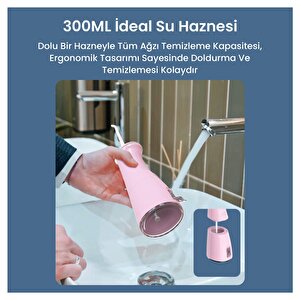 Npo Nicefeel Fc1596 Taşınabilir,Şarjlı,Masajlı,Diş Teli/Protez Bakım Profesyonel Ağız Duşu-Pembe