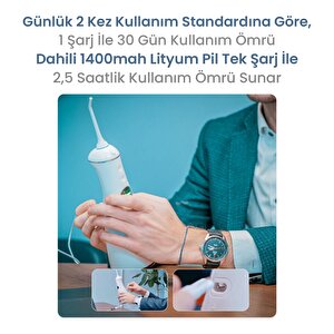Npo Nicefeel Fc1596 Taşınabilir,Şarjlı,Masajlı,Diş Teli Protez Bakım Profesyonel Ağız Duşu Beyaz