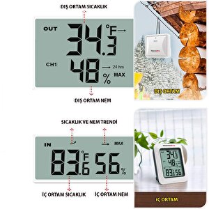 Thermopro Tp60s Wifi İç-dış Mekan Dijital Isı Ve Nem Ölçer