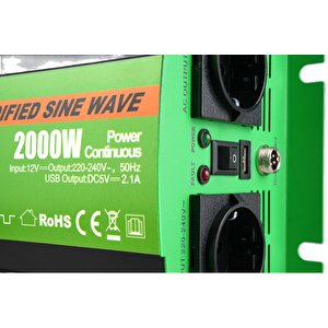 Apex 12v 2000w Modifiye Sinüs İnverter