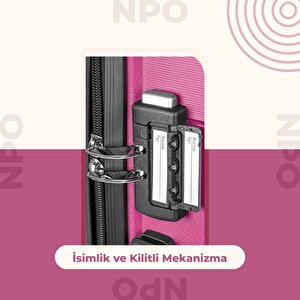 Npo Diamond Polipropilen Küçük Kabin Boy Kırılmaz Valiz - Fuşya