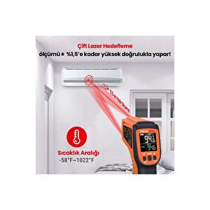 Thermopro Tp450 -50c/+550c Antişok Dual Lazer Endüstriyel Kızılötesi Temassız Termometre