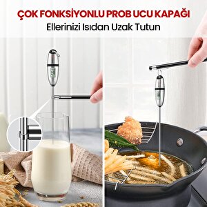 Thermopro Tp02s Lcd Ekranlı Daldırma Saplama Çelik Gövdeli Gıda Pişirme Termometresi
