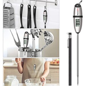 Thermopro Tp02s Lcd Ekranlı Daldırma Saplama Çelik Gövdeli Gıda Pişirme Termometresi
