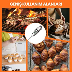 Thermopro Tp02s Lcd Ekranlı Daldırma Saplama Çelik Gövdeli Gıda Pişirme Termometresi