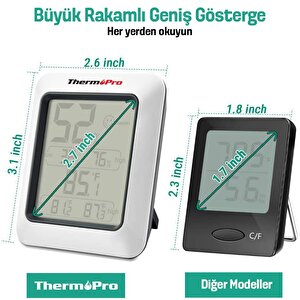 Thermopro Tp50 Termometre İç Mekan Dijital Isı Ve Nem Ölçer