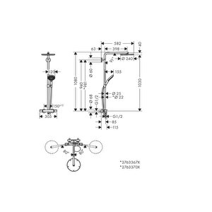 Hansgrohe Raindance Select S 240 1 Jet Termostatik Duş Kolonu - Mat Siyah 27633670