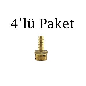 Hava Hortum Erkek Rekoru 1/2 10mm 4'lü Paket