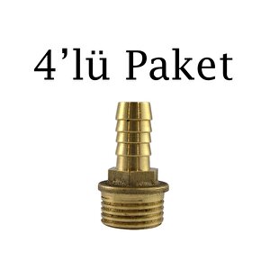 Hava Hortum Erkek Rekoru 1/2 12mm 4'lü Paket