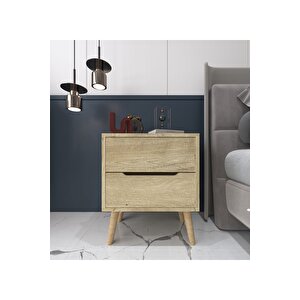 Flora Komodin 2 Çekmeceli Yatak Odası Bebek Odası Safir Meşe