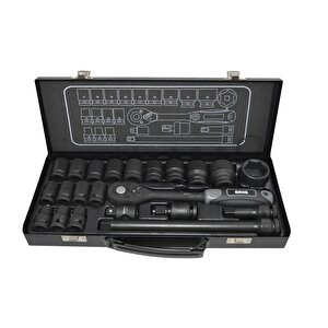 Lokma Seti Havalı 1/2 10-32mm 22 Parça