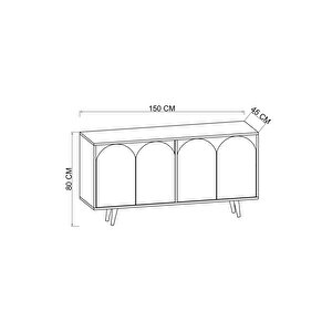 Venezia Ahşap Ayaklı Bohem Konsol Safir Meşe-beyaz 150 Cm