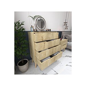 Flora Şifonyer 4 Çekmeceli Yatak Odası Bebek Odası Safir Meşe