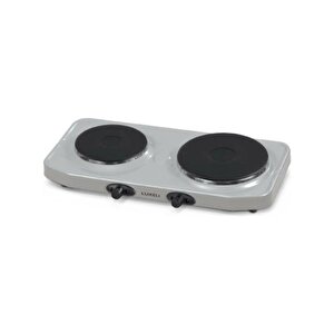 Lx-7021 Hotplate Emaye Çiftli Elektrikli Ocak Gri