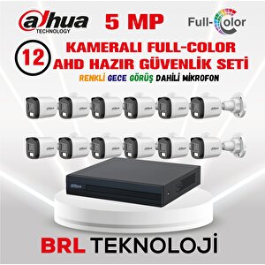 5 Mp 12 Kameralı Sesli 30 Metre Renkli Gece Görüşlü Full Hd Kamera Seti