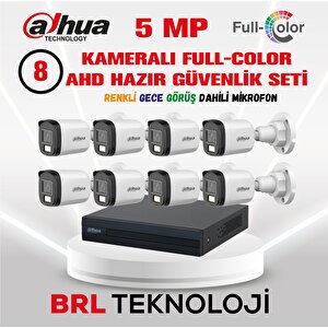 5 Mp 8 Kameralı Sesli 30 Metre Renkli Gece Görüşlü Full Hd Kamera Seti