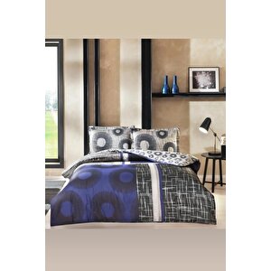 Lionel Saten Uyku Seti 6 Parça Lacivert -  Turkish Satin Sleep Set