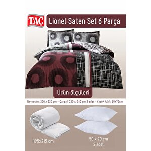 Lionel Saten Çift Kişilik Uyku Seti 6 Parça - Turkish Satin Sleep Set