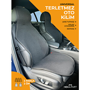 Meka Part Oto Koltuk Koruyucu Kılıf 2 Parça Siyah Universal Ön Koltuklar %100 Pamuk Mat Siyah