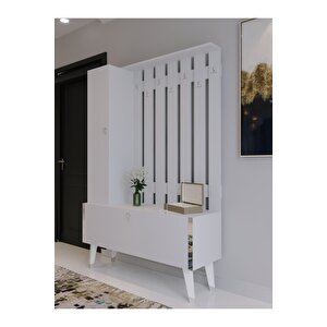 Festival Portmanto - Ayakkabılık Sp1001-1 Silver Parlak Beyaz Minifiks Bağlantılı