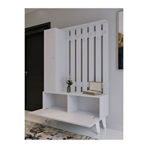Festival Portmanto - Ayakkabılık Sp1001-1 Silver Parlak Beyaz Minifiks Bağlantılı