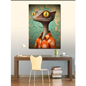 Kanvas Tablo Şaşkın Bukalemun 100x140 cm