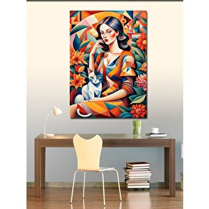 Kanvas Tablo Desenli Kadın 100x140 cm