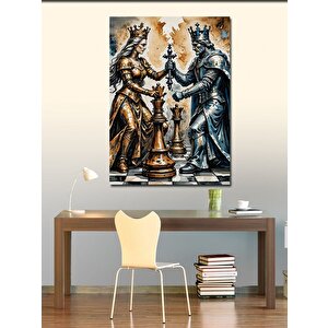 Kanvas Tablo Satranç Oynayan Heykeller 100x140 cm