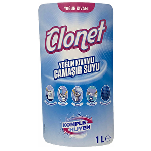 Clonet Yoğun Kıvamlı Çamaşır Suyu 6 Ad X 1 Lt.