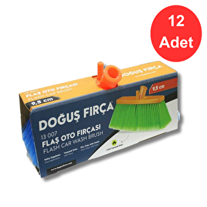 Flaş Kutulu Oto Yıkama Fırçası, Kıl Boyu 9,5 Cm. Su Hortumu Girişli X 12 Adet