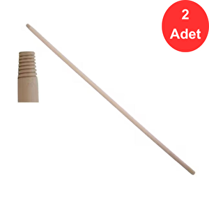 Vidalı Ahşap Fırça - Çekpas Sapı 120 Cm. - 2 Adet