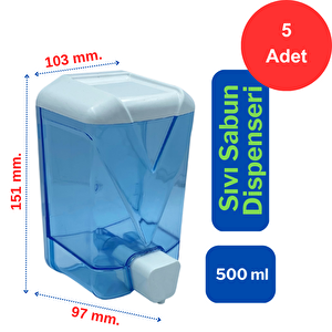 Plastik Şeffaf Sıvı Sabun Dispenseri 500 Ml. X 5 Adet