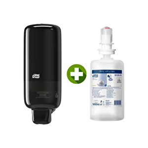 1 Ad. Tork Köpük Sabun Dispenseri Siyah 561508 + 1 Litre Tork Köpük Sabun Premium Hediyeli