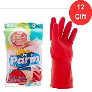 Lateks Bulaşık Ve Temizlik Eldiveni, Large, 12 Çift